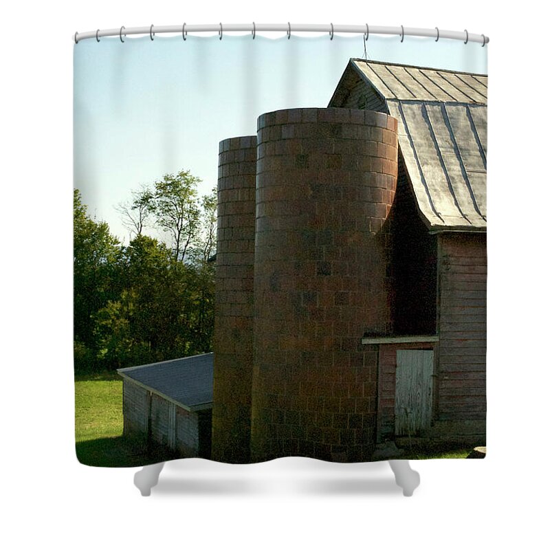 Scenic Tours Shower Curtain featuring the photograph Tile Silos by Skip Willits