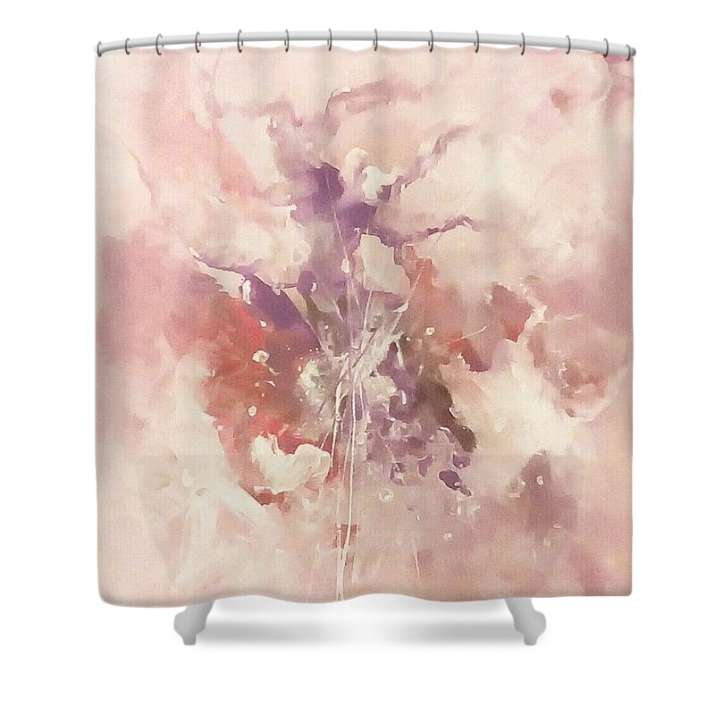 Abstract Shower Curtain featuring the painting Time and again by Raymond Doward