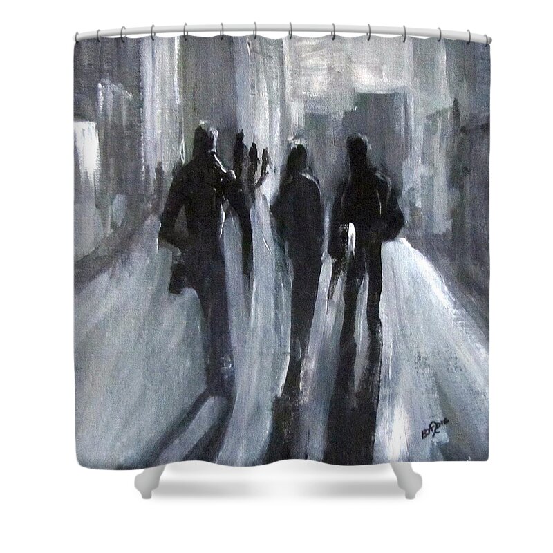 Shadows Shower Curtain featuring the painting Time of Long Shadows by Barbara O'Toole