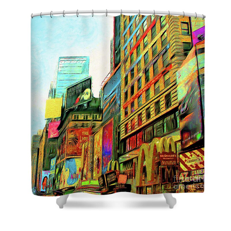 New York city Time square  fabric  Shower Curtain
