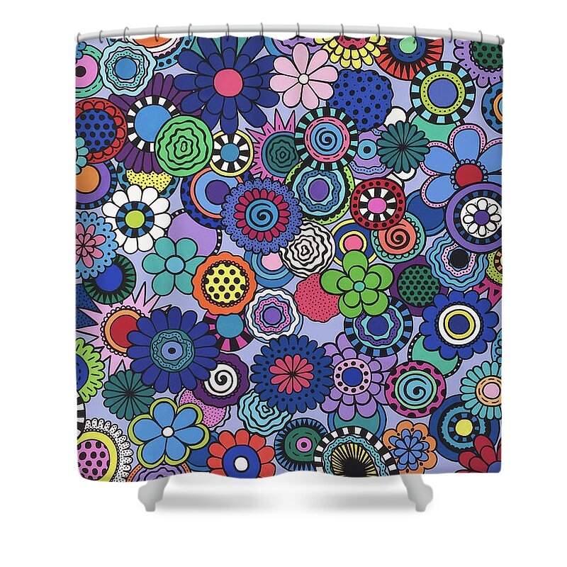 Flowers Shower Curtain featuring the painting Time to Bloom by Beth Ann Scott