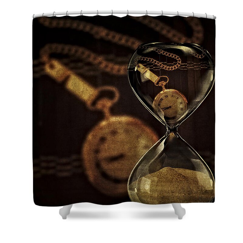 Watch Shower Curtain featuring the photograph Timepieces by Susan Candelario