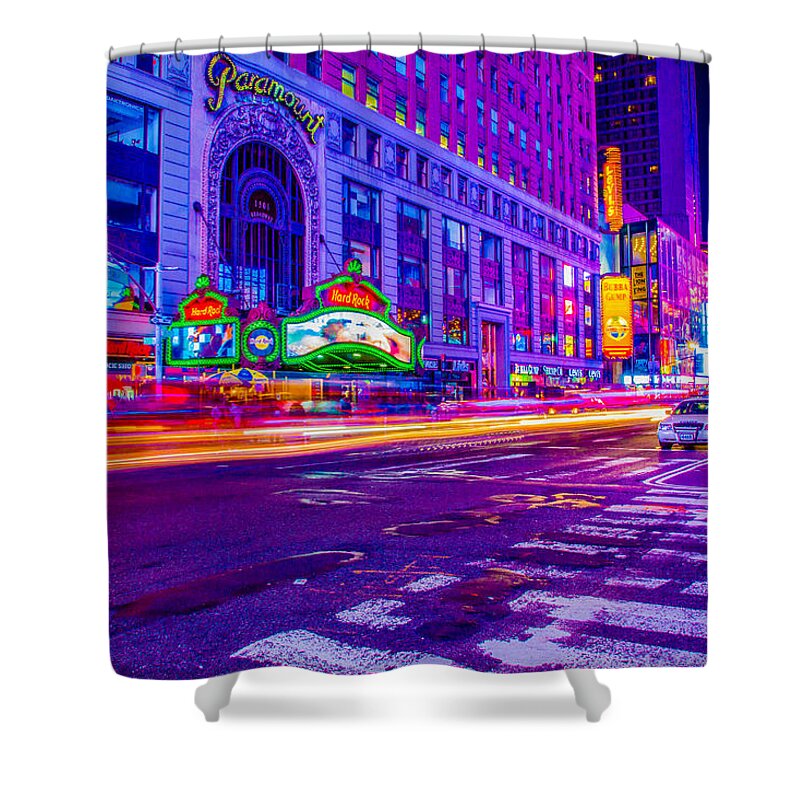 Times Square Shower Curtain featuring the photograph Times Square Ultra Vibrant by Mark Rogers