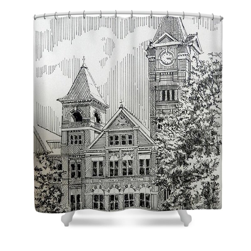 Auburn University Shower Curtain featuring the drawing Tisdale by Martha Tisdale