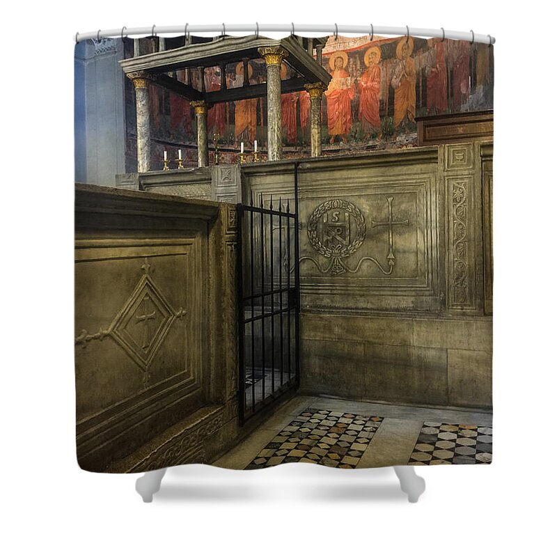 Basilica Di San Clemente Al Laterano Shower Curtain featuring the photograph Titus Flavius Clemens by Joseph Yarbrough