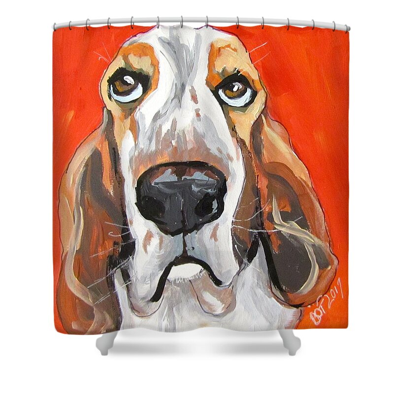 Dog Shower Curtain featuring the painting Toby by Barbara O'Toole