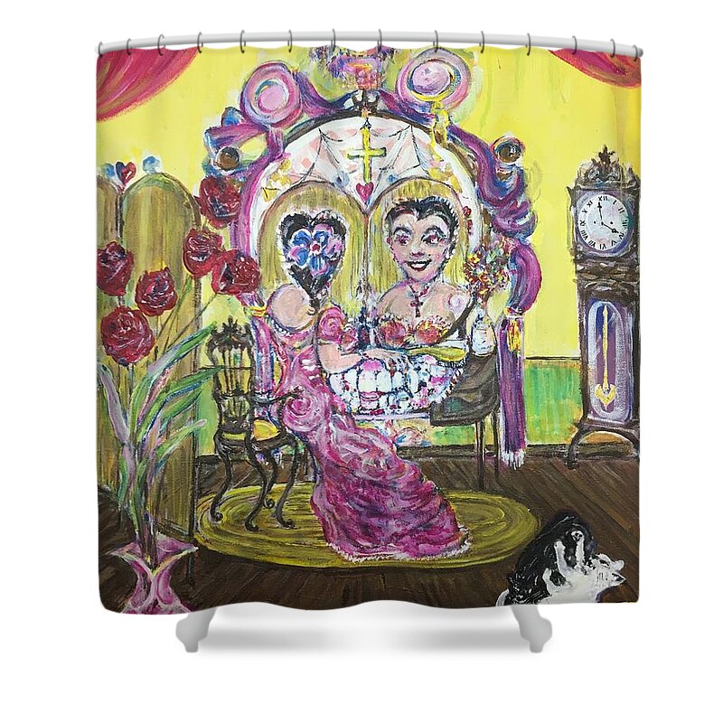 Todoesvanidad Shower Curtain featuring the painting Todo Es Vanidad by Jonathan Morrill