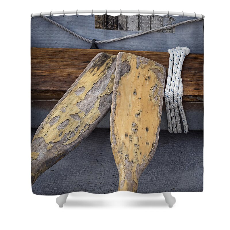 Oars Shower Curtain featuring the photograph together for Life by David Kay