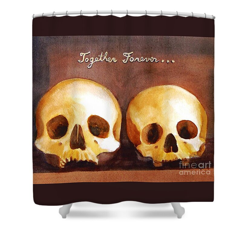 Momento Mori Shower Curtain featuring the painting Together Forever by Petra Burgmann