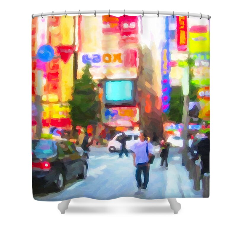 Tokyo Shower Curtain featuring the painting Tokyo by Chris Armytage