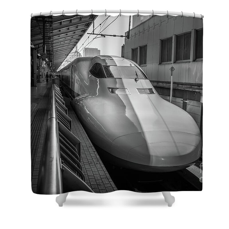 Tokyo Shower Curtain featuring the photograph Tokyo to Kyoto Bullet Train, Japan 3 by Perry Rodriguez
