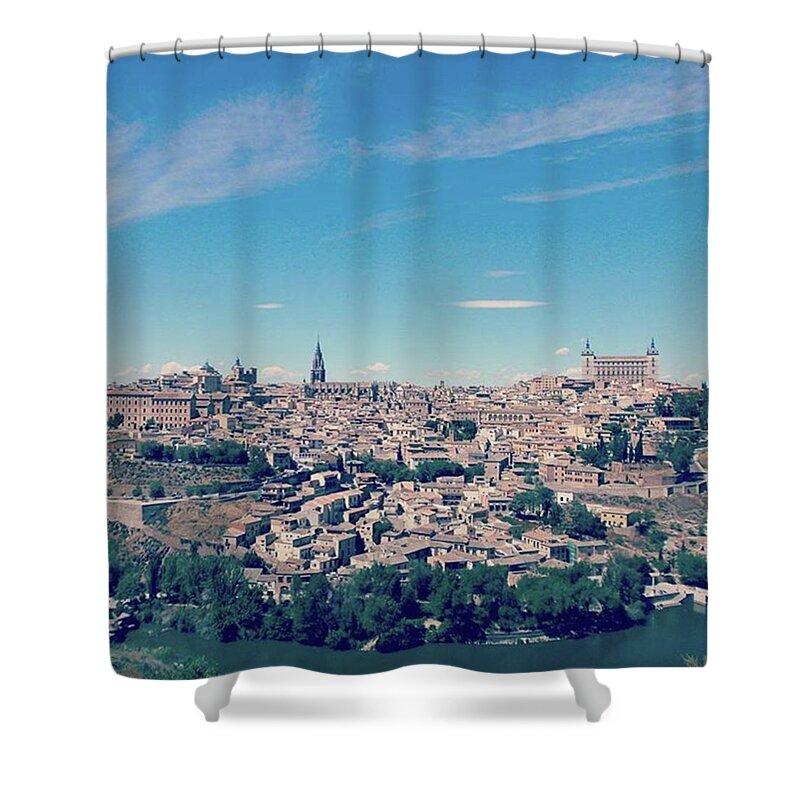 Travel Shower Curtain featuring the photograph Toledo, Beautiful Medieval City by Eva Dobrikova