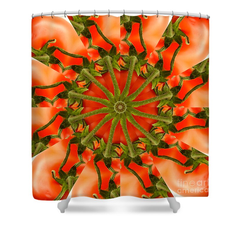 Tomato Shower Curtain featuring the photograph Tomato Kaleidoscope by Rolf Bertram