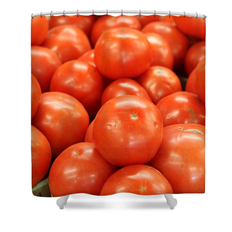 Food Shower Curtain featuring the photograph Tomatoes 247 by Michael Fryd