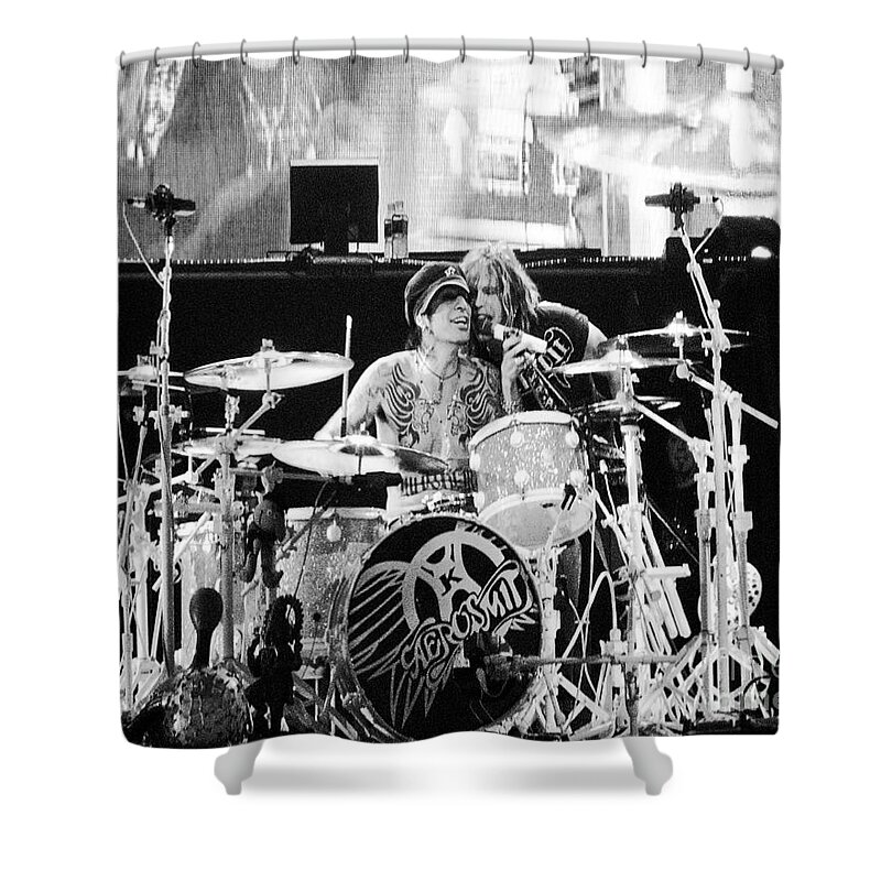 Joe Perry Shower Curtain featuring the photograph Tommy and Steven by Traci Cottingham