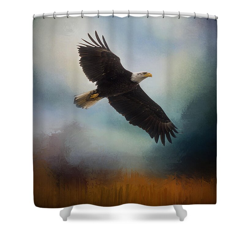 Tomorrow Shower Curtain featuring the painting Tomorrow - Eagle Art by Jordan Blackstone