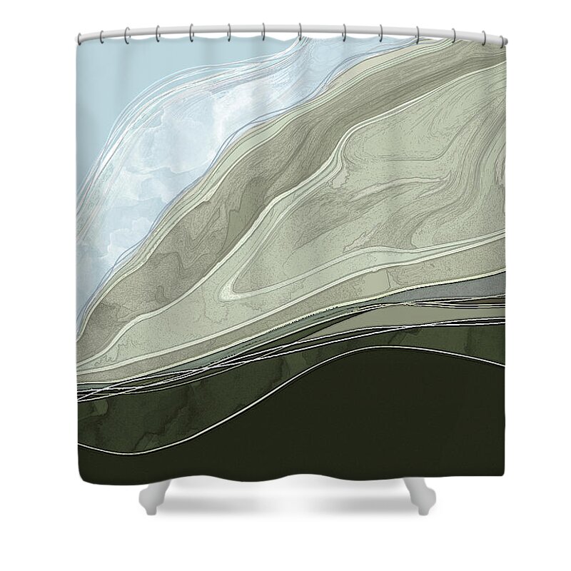 Abstract Shower Curtain featuring the digital art Tone Poem by Gina Harrison