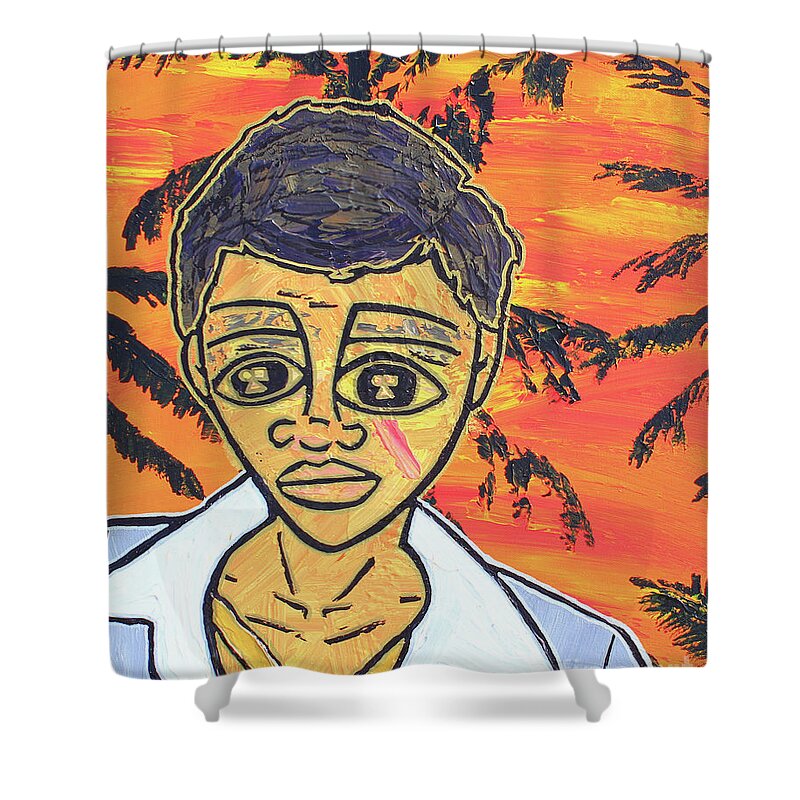 Painting - Acrylic Shower Curtain featuring the painting Tony by Odalo Wasikhongo