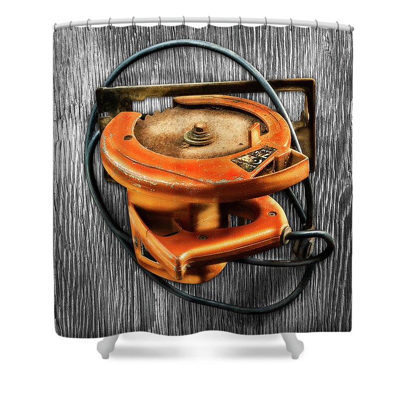 Antique Shower Curtain featuring the photograph Tools On Wood 32 on BW by YoPedro