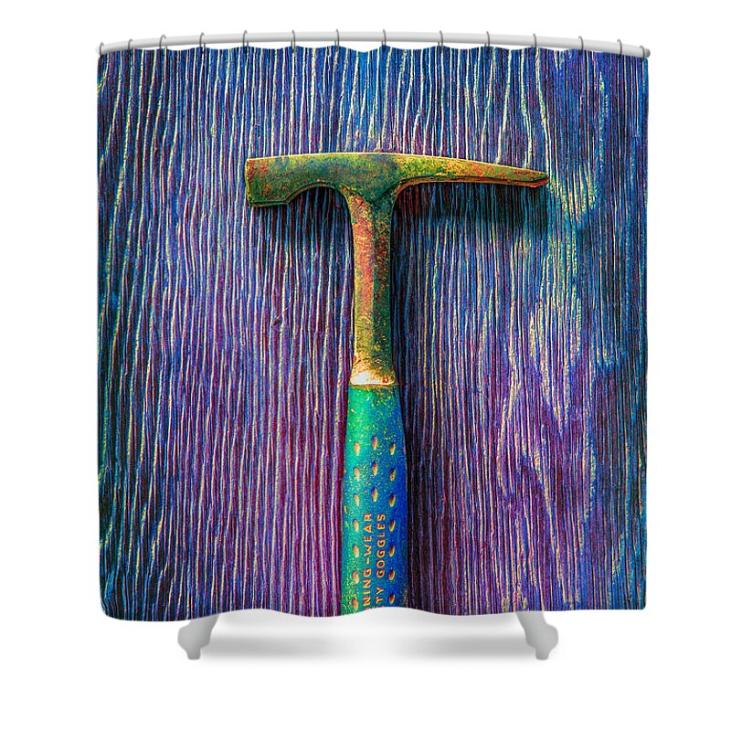Brick Shower Curtain featuring the photograph Tools On Wood 63 by YoPedro