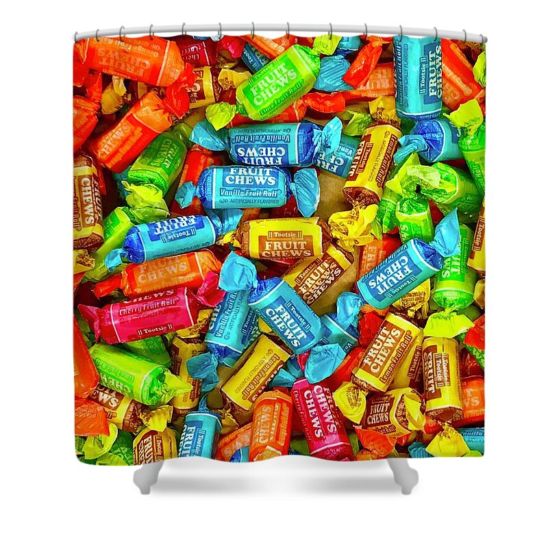 Candy Shower Curtain featuring the photograph Tootsie Fruit Chews by Daniel Thompson