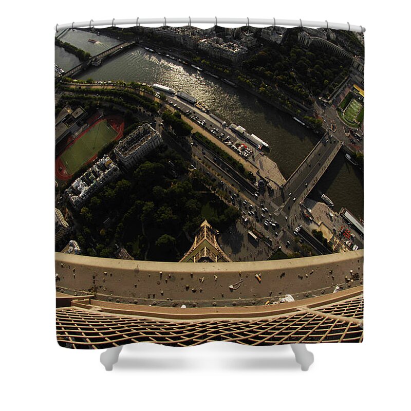 Eiffel Shower Curtain featuring the photograph Top of the Eiffel Tower by Micah May