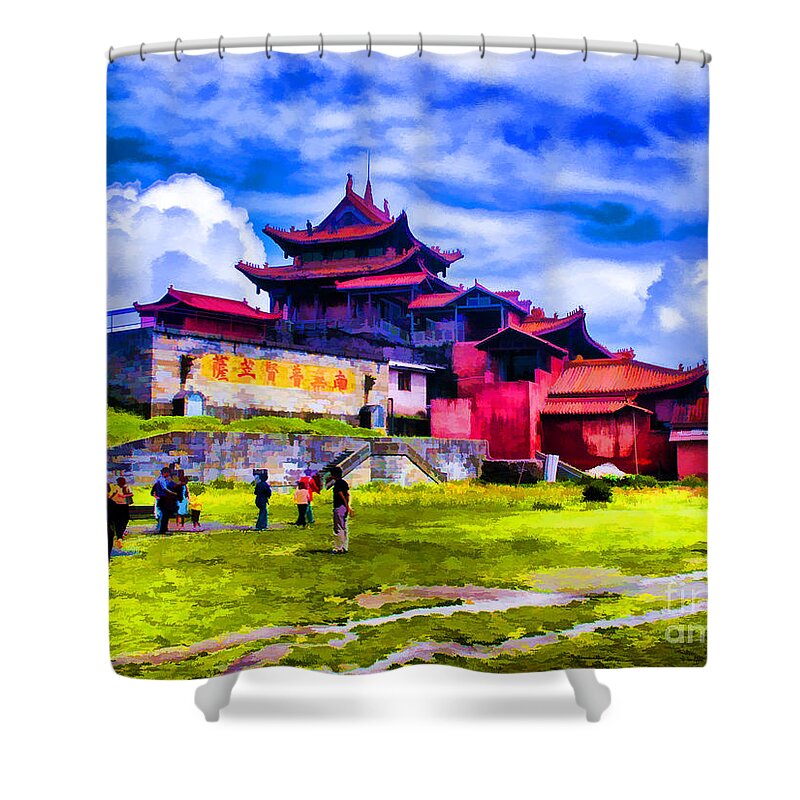 Mountains Monasteries China Shower Curtain featuring the photograph Top of the World by Rick Bragan