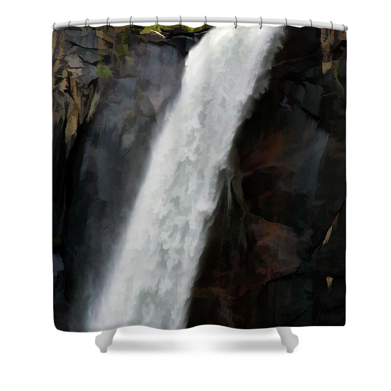 Yosemite Shower Curtain featuring the photograph Top Yosemite Falls Color by Chuck Kuhn