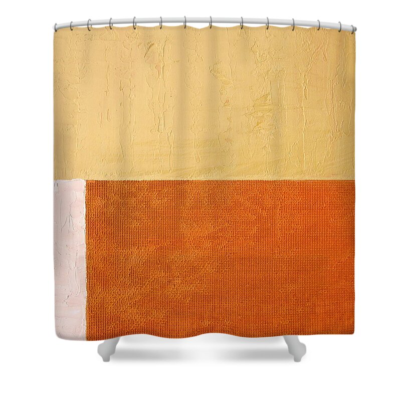 Orange Shower Curtain featuring the painting Topaz Pink Orange by Michelle Calkins