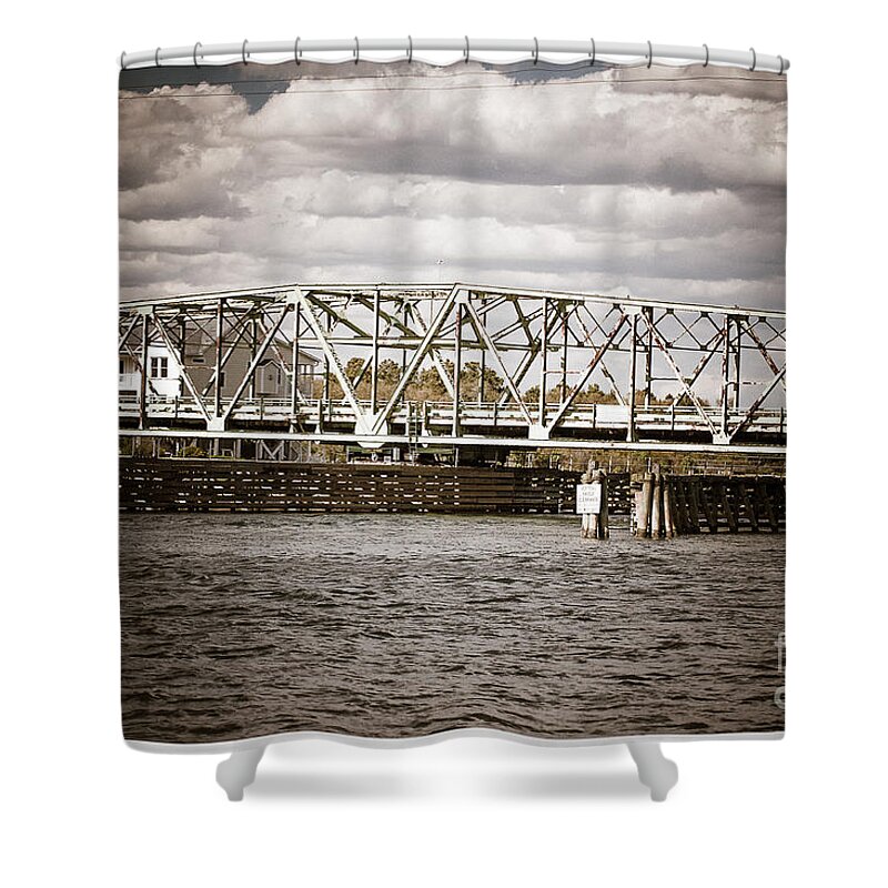 Swing Bridge Shower Curtain featuring the photograph Outer Banks OBX #2 by Buddy Morrison