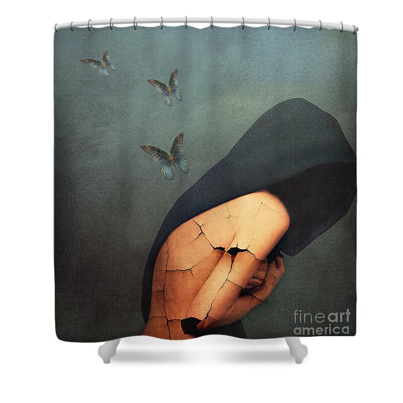 Emotive Shower Curtain featuring the painting Torment by Jacky Gerritsen
