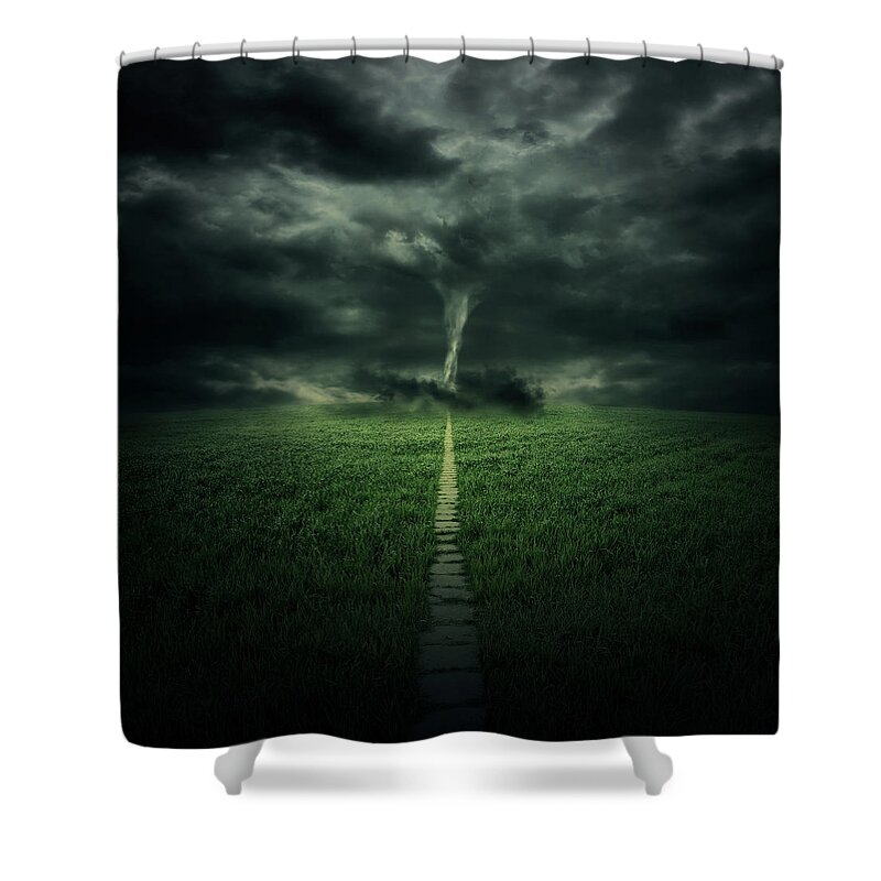 Cloud Shower Curtain featuring the digital art Tornado by Zoltan Toth