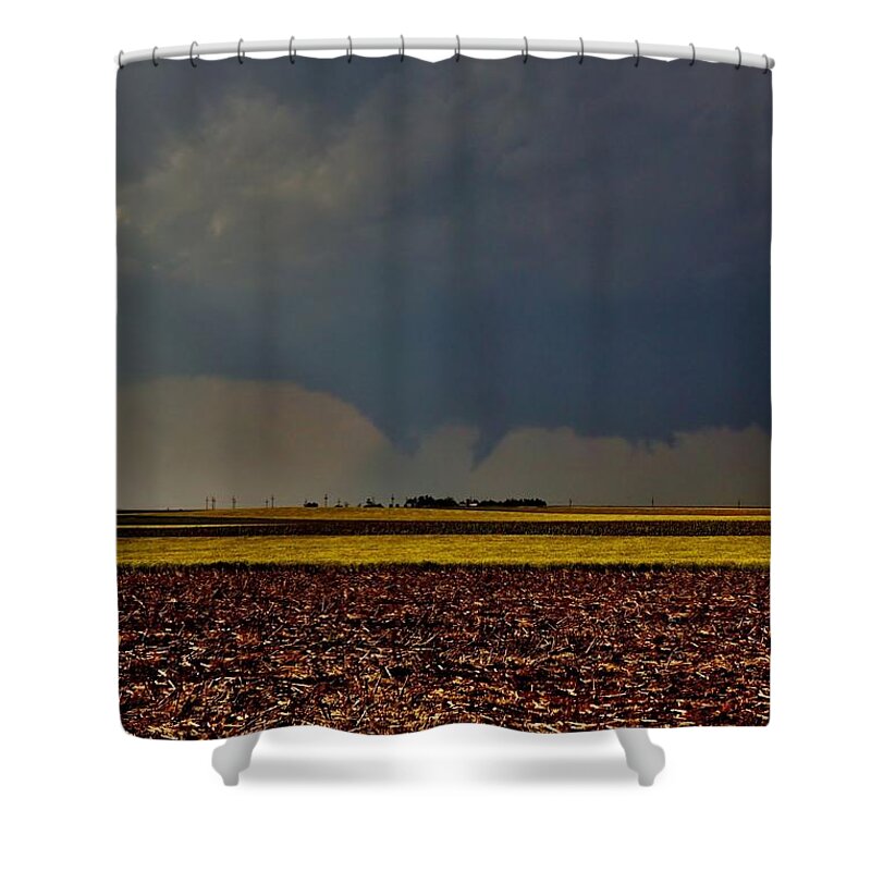 Tornado Shower Curtain featuring the photograph Tornadoes Across The Fields by Ed Sweeney