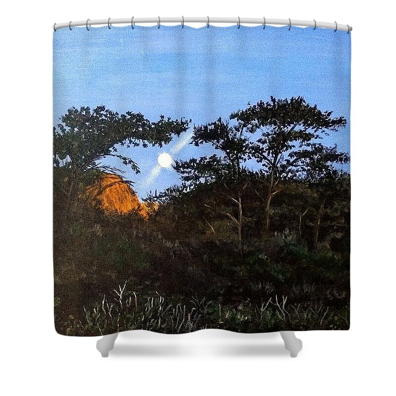 Torrey Pines Shower Curtain featuring the painting Torrey pines in the morning by Kevin Daly