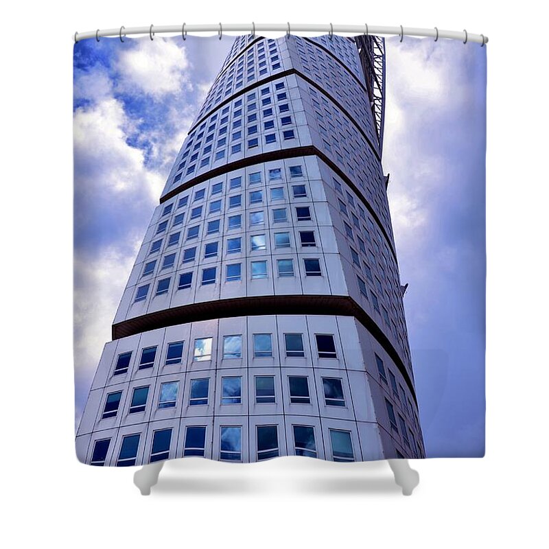 Torso Tower Shower Curtain featuring the photograph Torso Tower by Elaine Berger