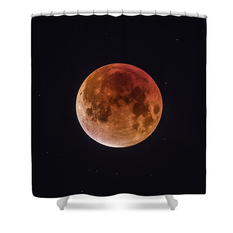 Moon Shower Curtain featuring the photograph Total Eclipse of the Moon by Bartosz Wojczynski