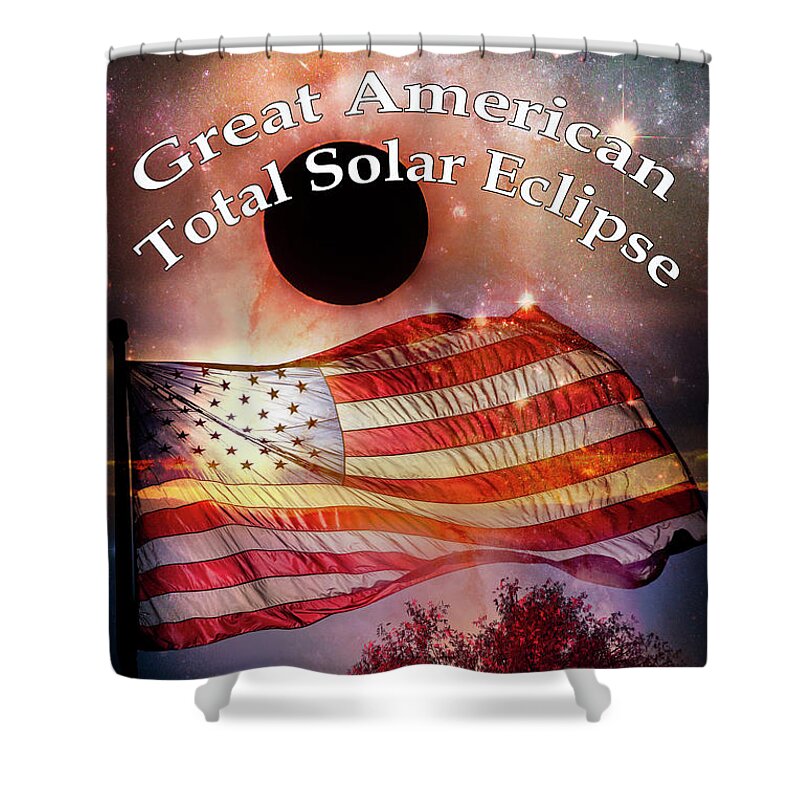 Appalachia Shower Curtain featuring the photograph Total Eclipse of the Sun flag Tree Art by Debra and Dave Vanderlaan