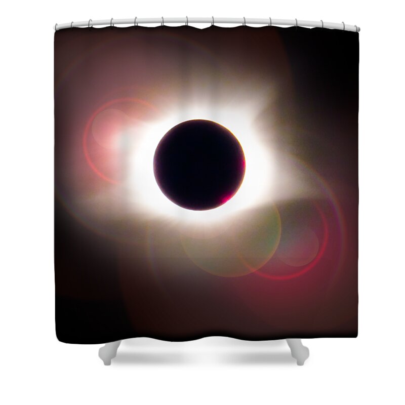 Total Shower Curtain featuring the photograph Total Eclipse of the Sun T Shirt Art with Solar Flares by Debra and Dave Vanderlaan