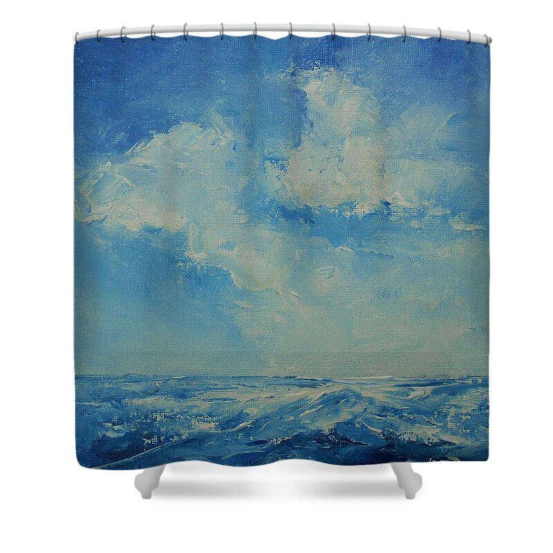 Abstract Shower Curtain featuring the painting Touch The Sky by Jane See