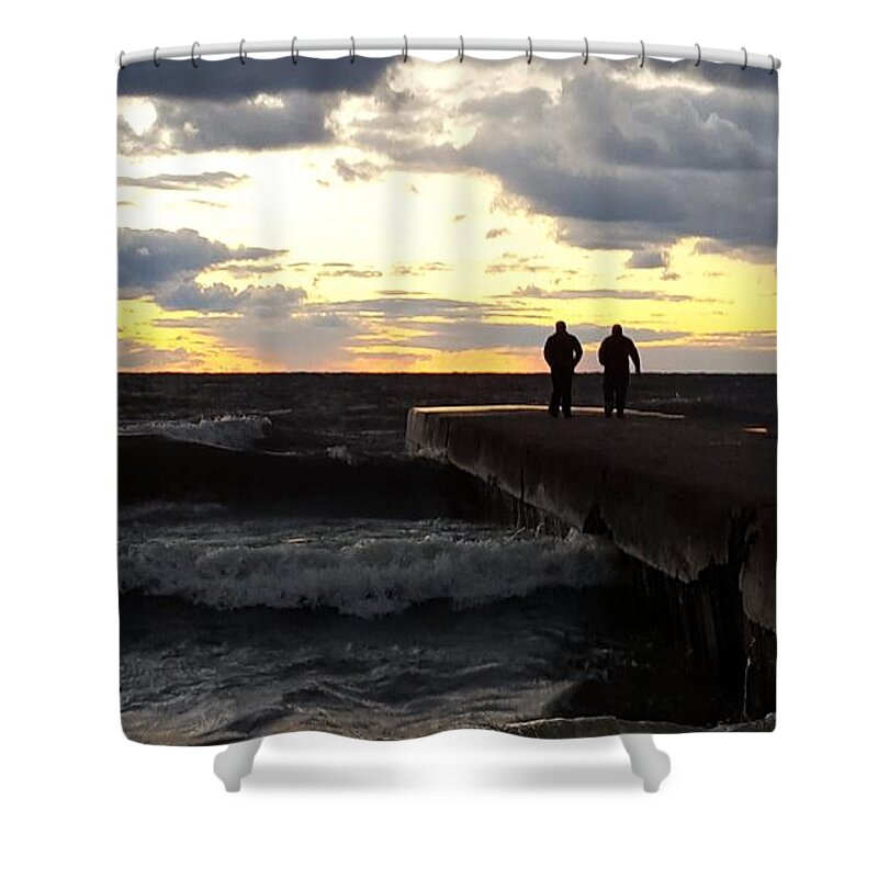 Dock Shower Curtain featuring the photograph Towards the Light by Dani McEvoy