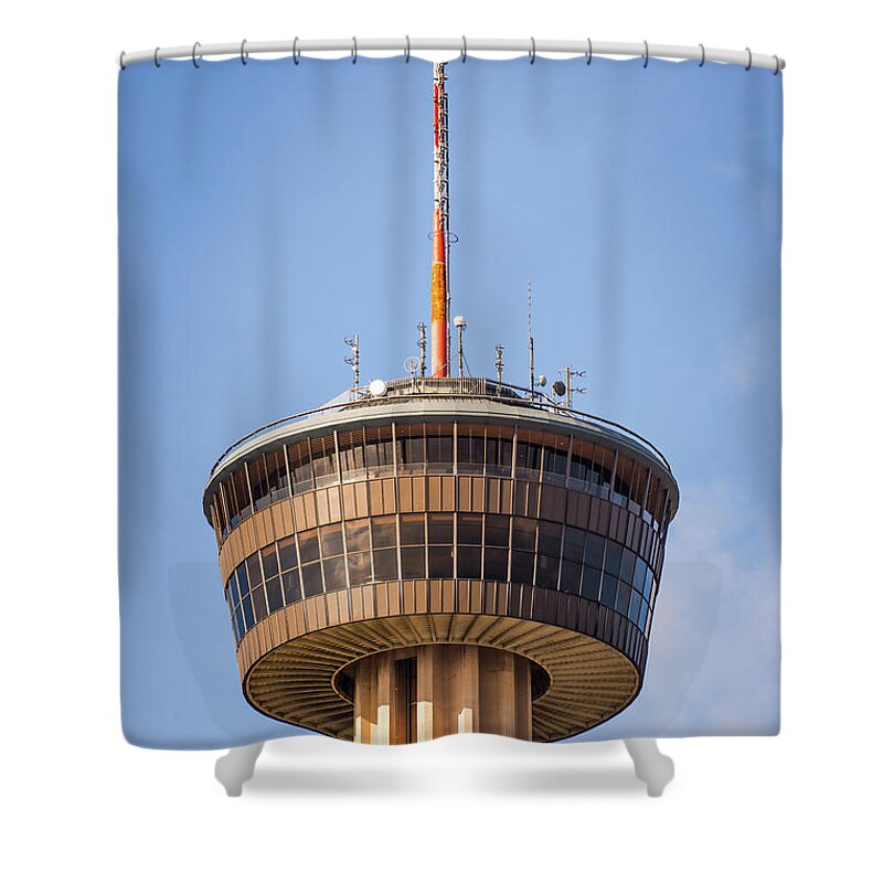 America Shower Curtain featuring the photograph Tower of the Americas San Antonio Texas - Color by Gregory Ballos