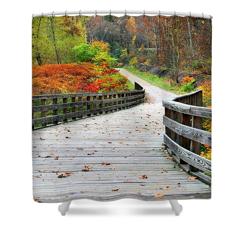 Towpath Shower Curtain featuring the photograph Towpath in Summit County Ohio by Kristin Elmquist