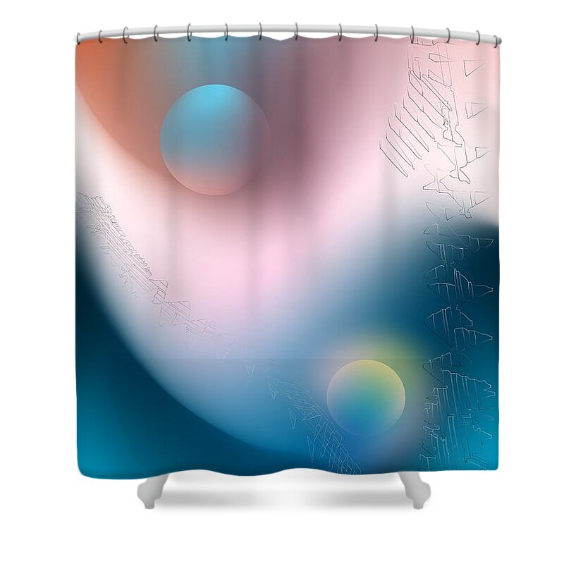 Track Shower Curtain featuring the digital art Tracks by Leo Symon