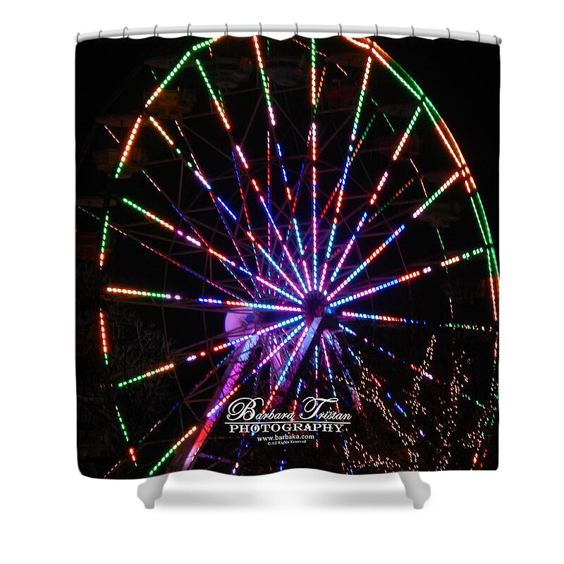 Art Shower Curtain featuring the photograph Trail of Lights #7427 by Barbara Tristan