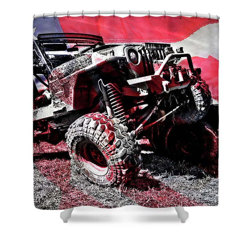 Jeep Shower Curtain featuring the photograph Trail Tested American Jeep Wrangler by Luke Moore