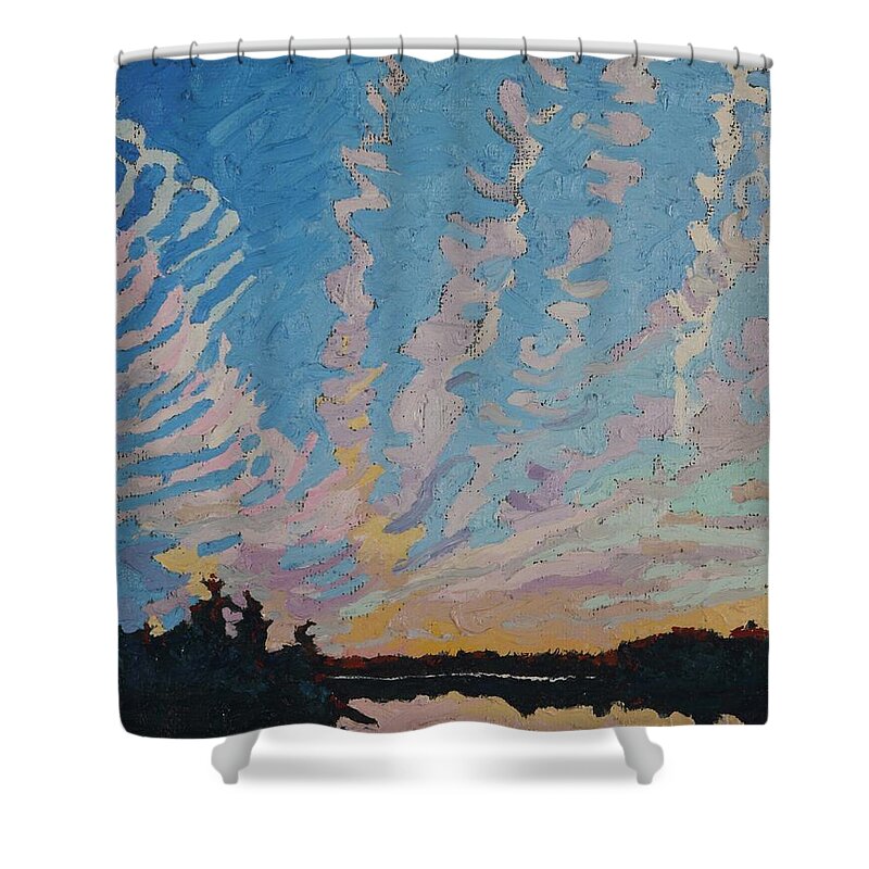 2081 Shower Curtain featuring the painting Trails Past Singleton by Phil Chadwick