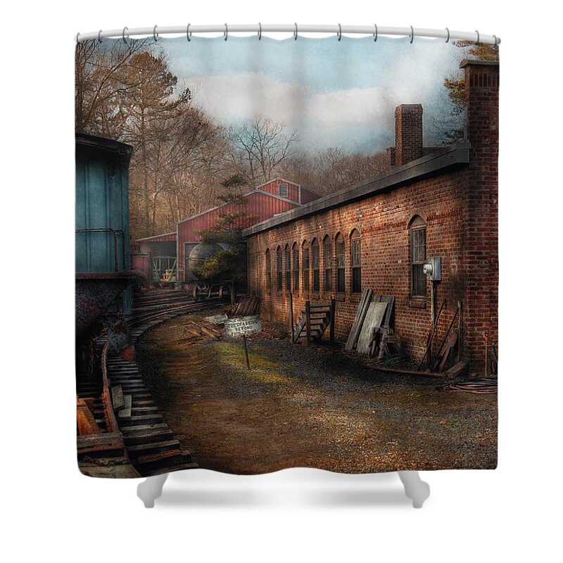 Savad Shower Curtain featuring the photograph Train - Yard - The Train Yard by Mike Savad