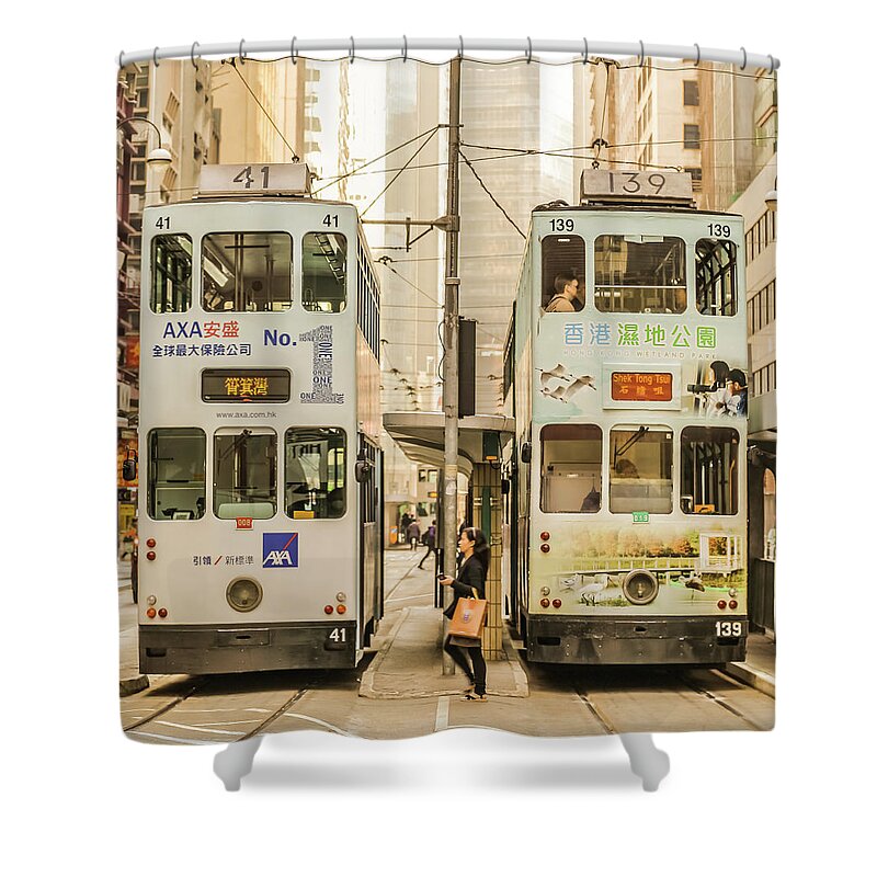 Transportation Shower Curtain featuring the photograph Tram by Hyuntae Kim