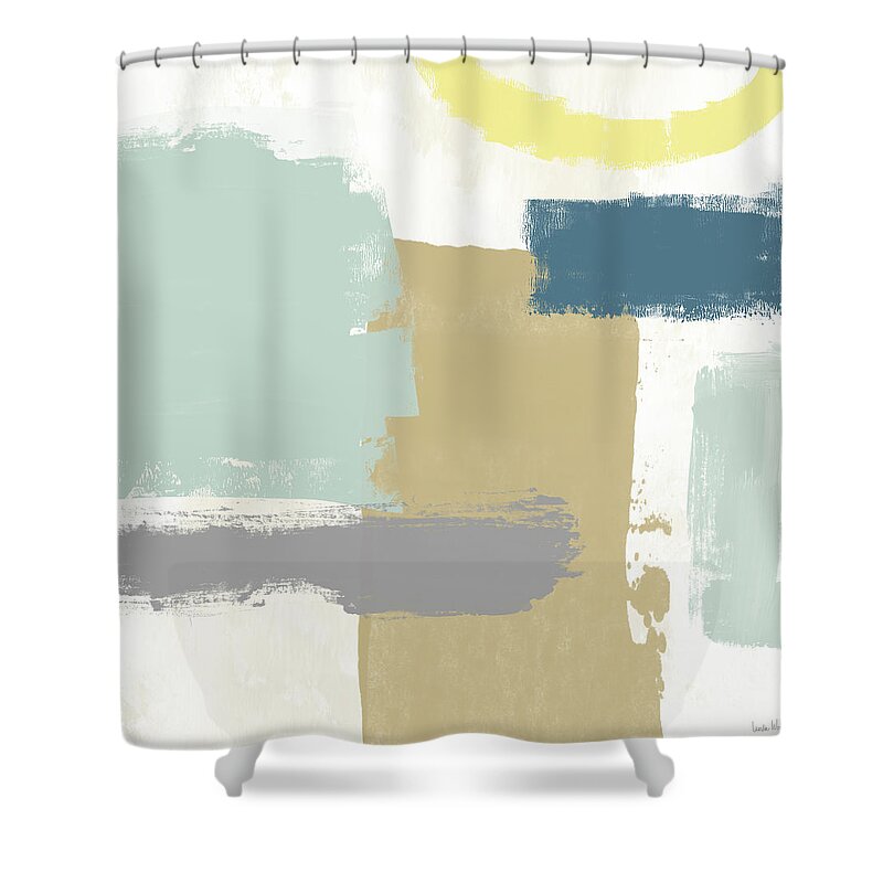 Abstract Shower Curtain featuring the mixed media Tranquil Abstract 4- Art by Linda Woods by Linda Woods