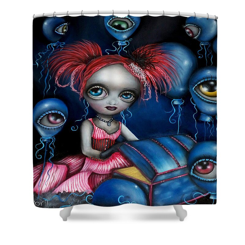 Surreal Shower Curtain featuring the painting Tranquilatwist by Abril Andrade